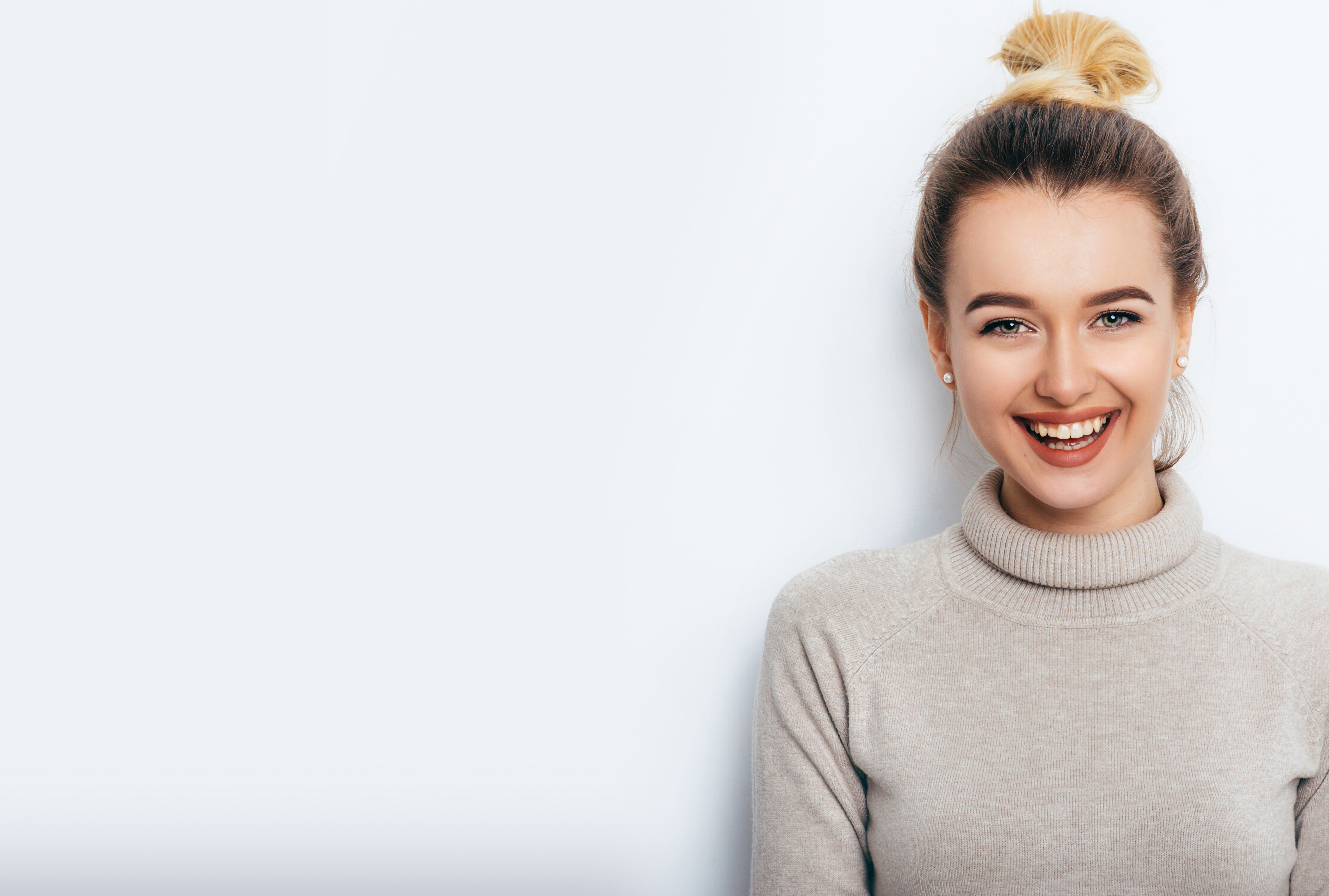 A woman with clear skin