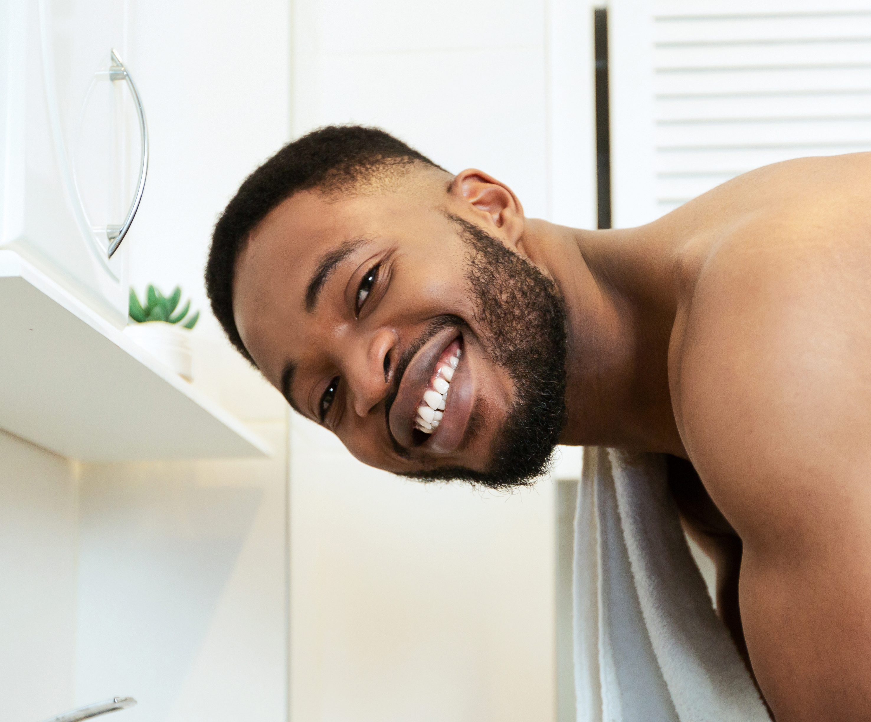 A man washing his face